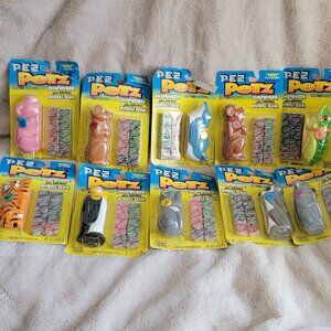 Vintage PEZ PETZ Bubble Gum Dispensers Lot of 10 MINT Series 1,2,3 Prince Cheeky